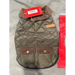 Space Lion Quilted Autumn/Winter Dog Jacket W/ Corduroy Collar & Pockets